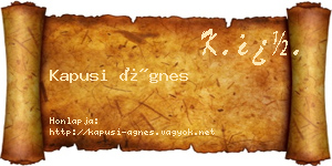 Kapusi Ágnes névjegykártya